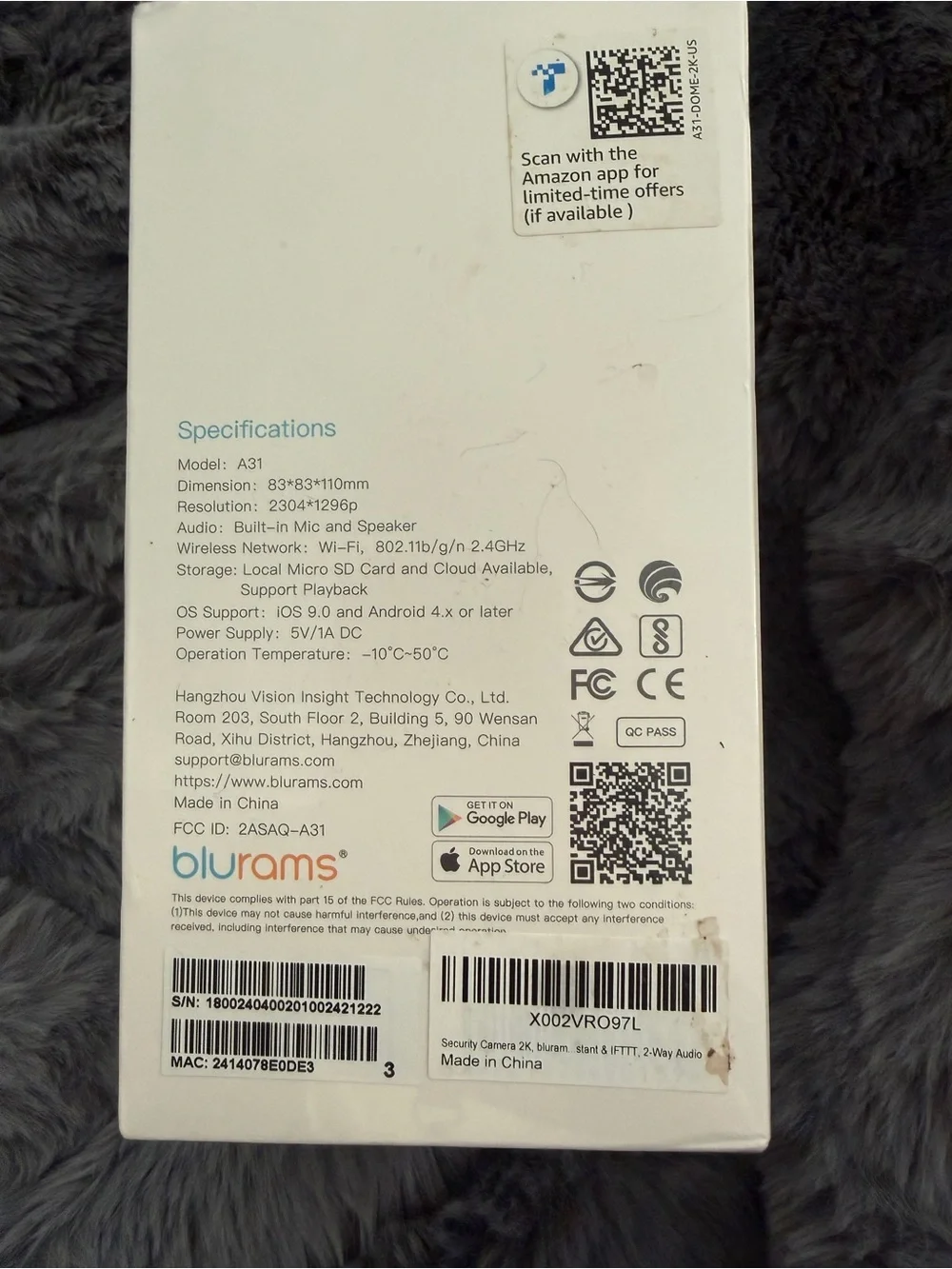 Blurams White Smart Pan-Tilt Camera Dome Lite 2 - 2K Ultra HD, new in box